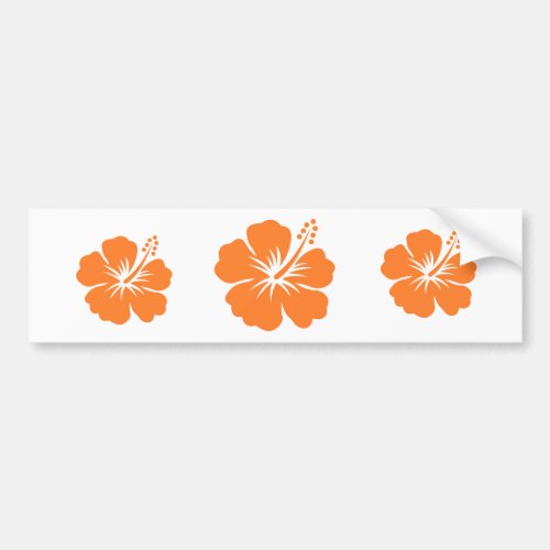 Orange hibiscus flower bumper sticker