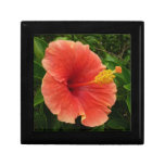 Orange Hibiscus Flower Jewelry Box
