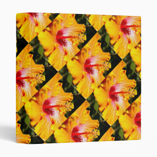 Orange Hibiscus Flower Side View 3 Ring Binder