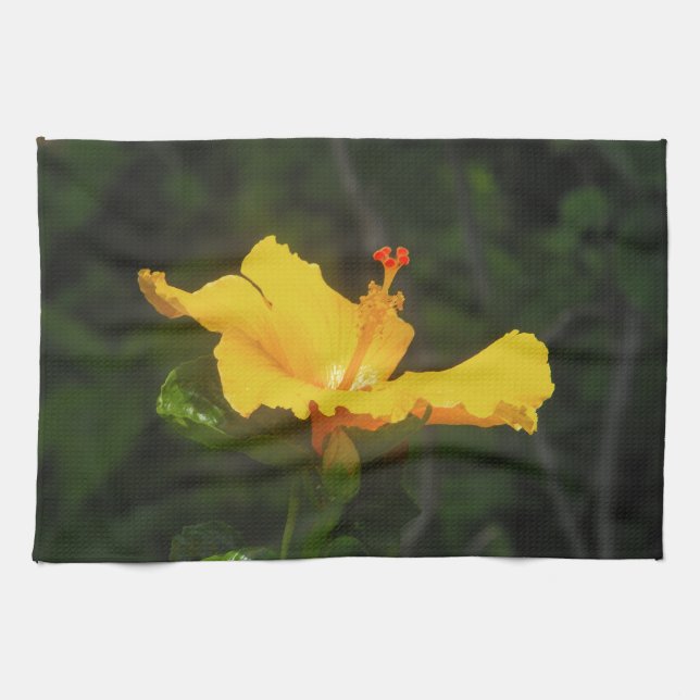 Orange Hibiscus Flower Towel (Horizontal)