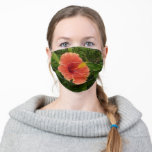 Orange Hibiscus Flower Tropical Floral Adult Cloth Face Mask