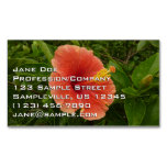 Orange Hibiscus Flower Tropical Floral Business Card Magnet