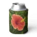 Orange Hibiscus Flower Tropical Floral Can Cooler