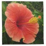Orange Hibiscus Flower Tropical Floral Cloth Napkin