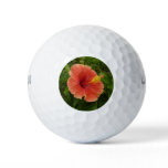 Orange Hibiscus Flower Tropical Floral Golf Balls