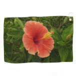 Orange Hibiscus Flower Tropical Floral Golf Towel