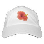Orange Hibiscus Flower Tropical Floral Hat