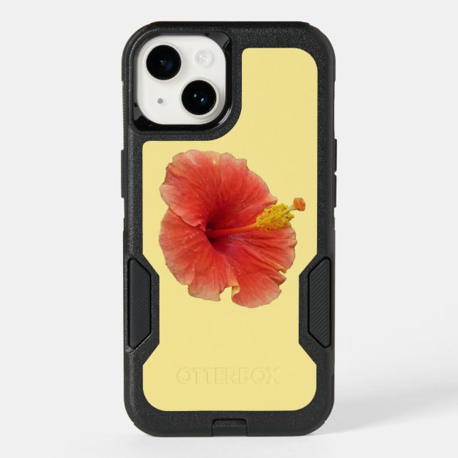 Orange Hibiscus Flower Tropical Floral Otterbox iPhone Case (Back)