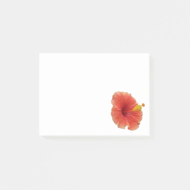Orange Hibiscus Flower Tropical Floral Post-it Notes (Front)