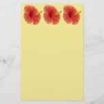 Orange Hibiscus Flower Tropical Floral Stationery