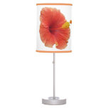 Orange Hibiscus Flower Tropical Floral Table Lamp