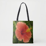 Orange Hibiscus Flower Tropical Floral Tote Bag