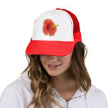 Orange Hibiscus Flower Tropical Floral Trucker Hat