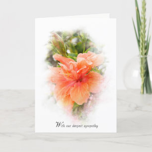 orange hibiscus for loss of mother card