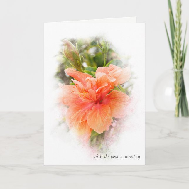 orange hibiscus for sympathy card (Front)