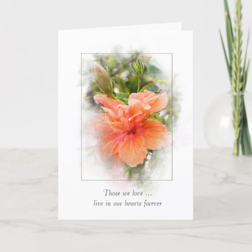 orange hibiscus for sympathy card