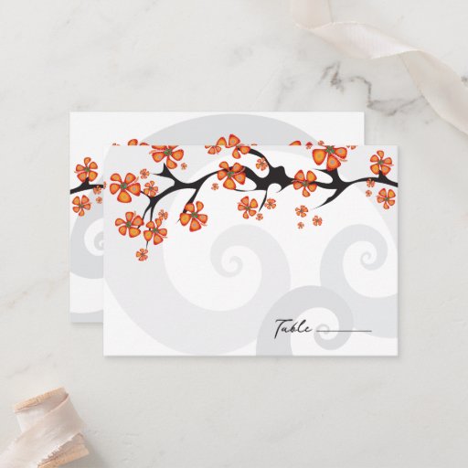 Customizable Tropical Flower Fusion Swirl Place Card / Gift / Business Cards