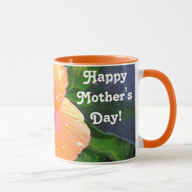 Orange Hibiscus Happy Mother's Day Mug (Right)