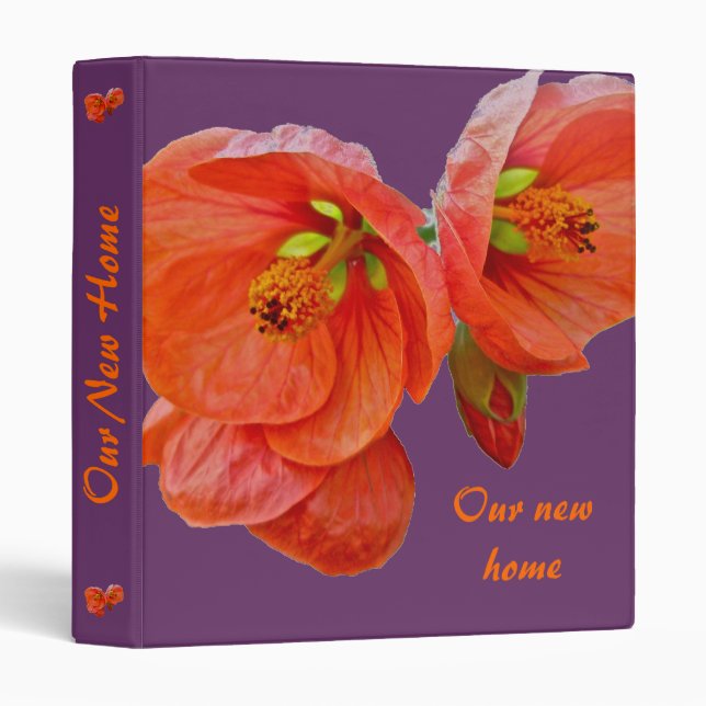Orange Hibiscus Our New Home Binder (Front/Spine)