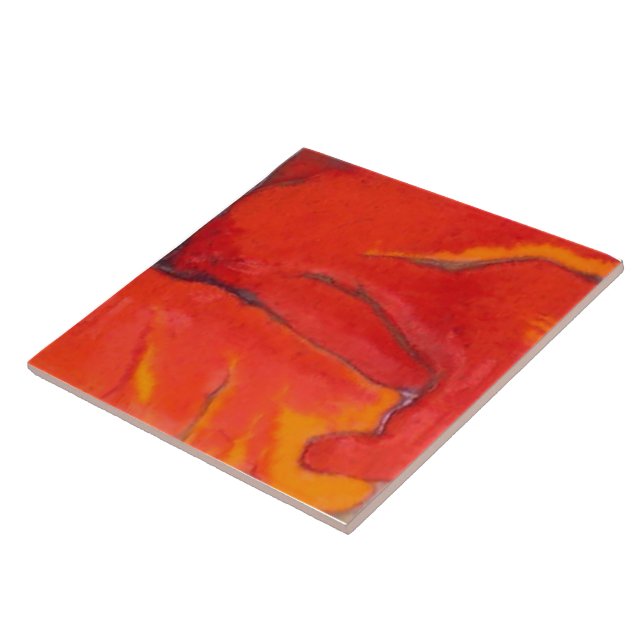 Orange Hibiscus Part 7 of 12 Ceramic Tile (Side)