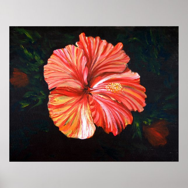 Orange Hibiscus Poster (Front)