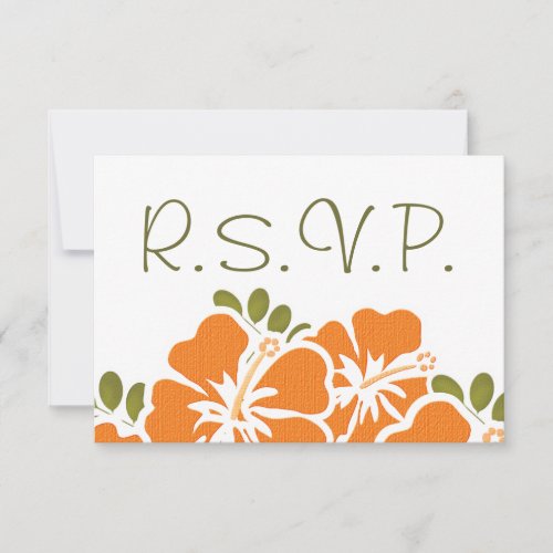 ORANGE HIBISCUS RSVP WEDDING RESPONSE CARDS