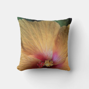 Orange Hibiscus Ruffle Throw Pillow