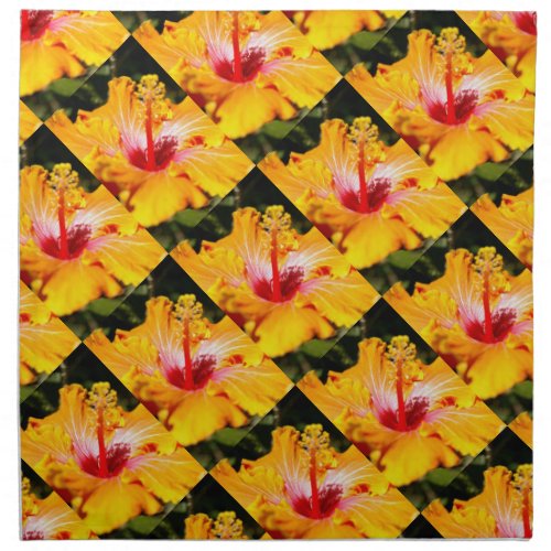 Orange Hibiscus Side View Cloth Napkin