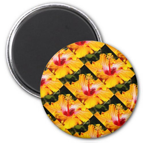 Orange Hibiscus Side View Magnet