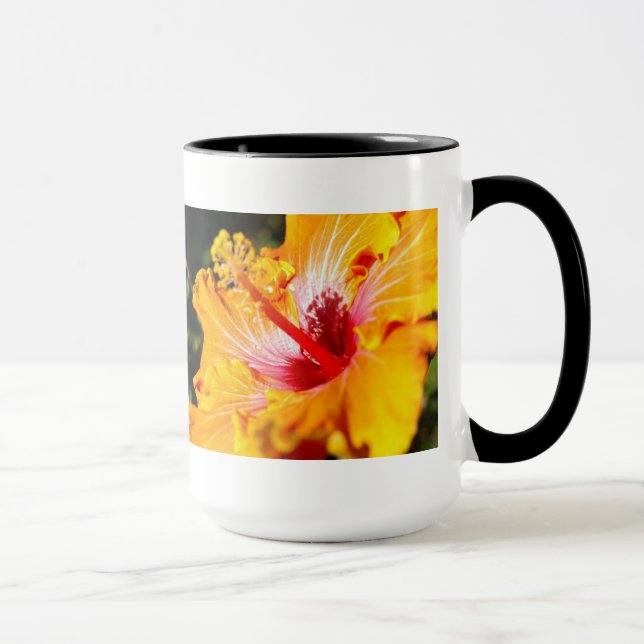 Orange Hibiscus Side View Mug (Right)