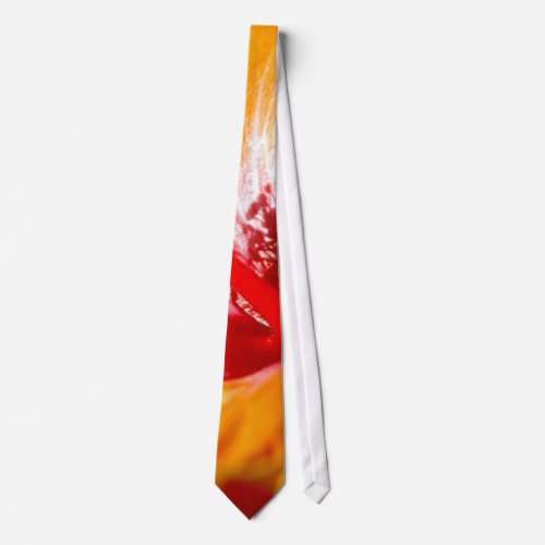 Orange Hibiscus Side View Neck Tie
