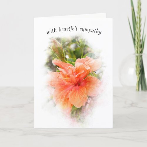 Orange Hibiscus Sympathy Card