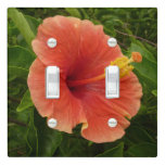 Orange Hibiscus Tropical Flower Light Switch Cover