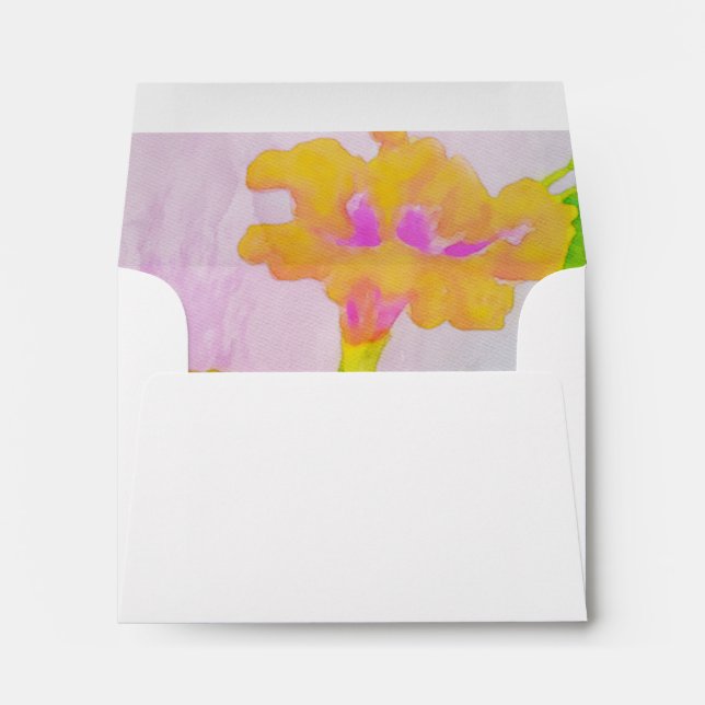 Orange Hibiscus Watercolor RSVP Envelope (Back (Bottom))