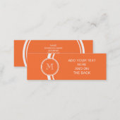 Orange High End Colored Monogrammed Mini Business Card (Front/Back)