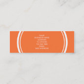 Orange High End Colored Monogrammed Mini Business Card (Back)