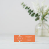 Orange High End Colored Monogrammed Mini Business Card (Standing Front)