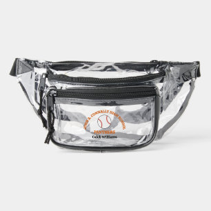 Orange High School Baseball Game Personalized Clear Fanny Pack