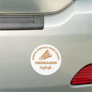 Orange High School Cheerleader Personalized Car Magnet