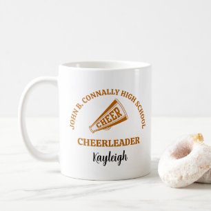 Orange High School Cheerleader Personalized Coffee Mug
