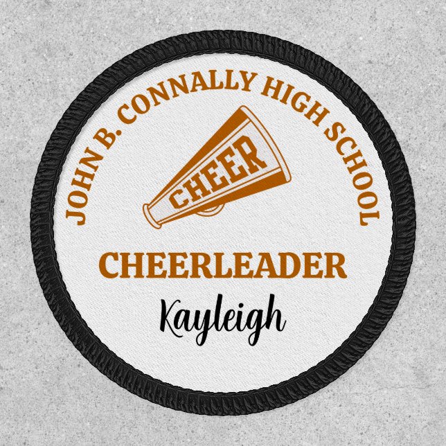 Orange High School Cheerleader Personalized Patch (Front)