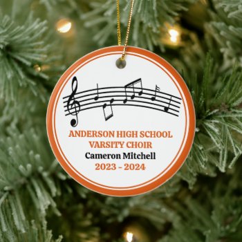 Orange High School Choir Custom Christmas Ceramic Ornament by epicdesigns at Zazzle