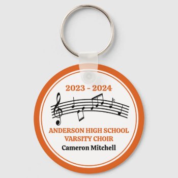 Orange High School Choir Personalized Keychain by epicdesigns at Zazzle