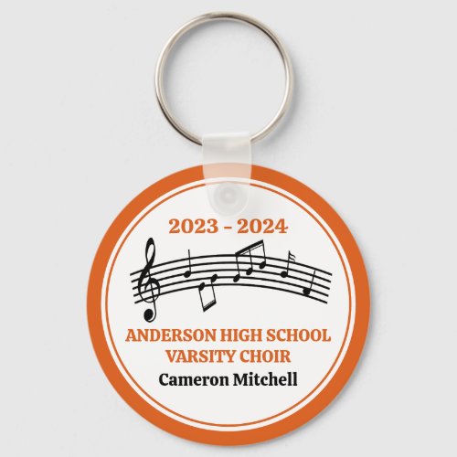 Orange High School Choir Personalized Keychain
