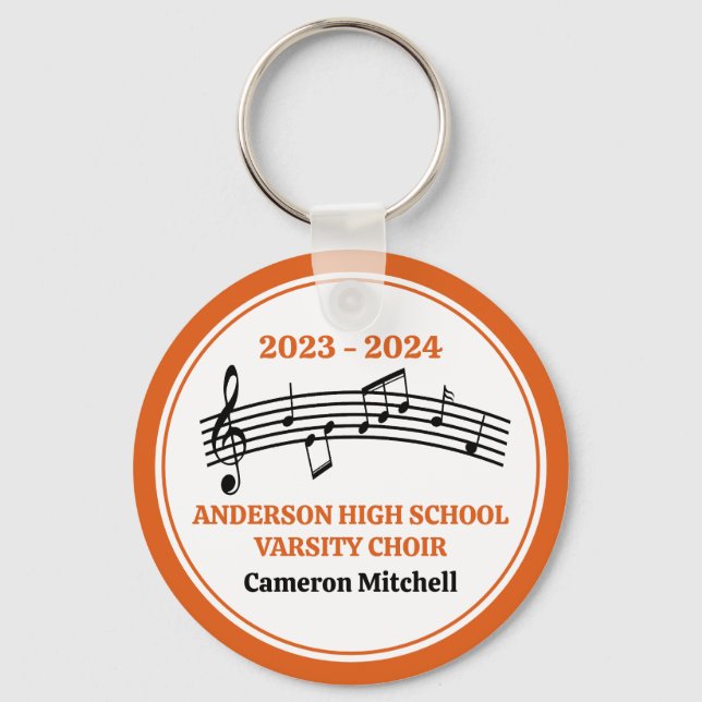 Orange High School Choir Personalized Keychain (Front)