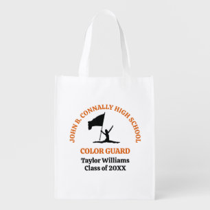 Orange High School Color Guard Personalized Grocery Bag