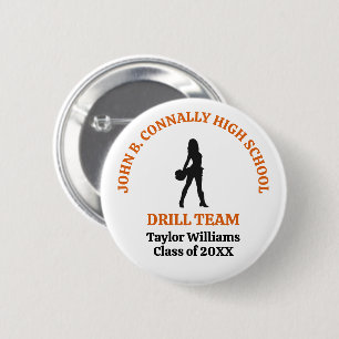 Orange High School Drill Team Dancer Personalized Button