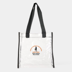 Orange High School Drill Team Dancer Personalized Clear Tote Bag