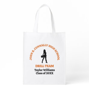 Orange High School Drill Team Dancer Personalized Grocery Bag