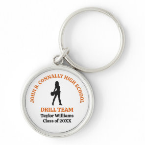 Orange High School Drill Team Dancer Personalized Keychain